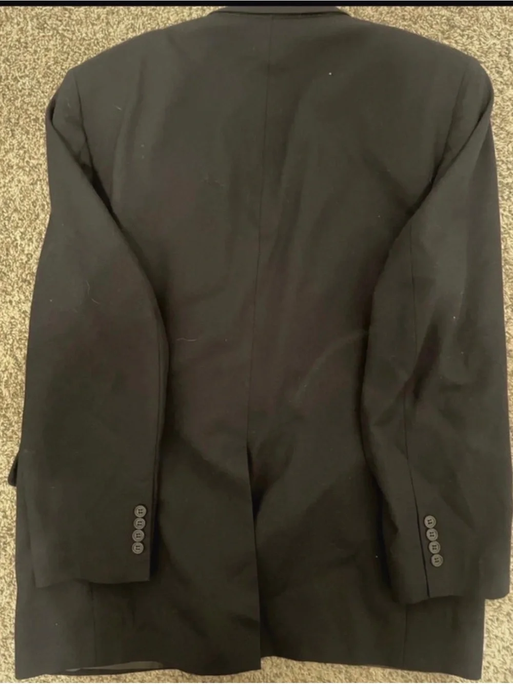 Navy Blue suit Tailors bow brand 44w 45 inches from waist to bottom